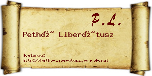 Pethő Liberátusz névjegykártya